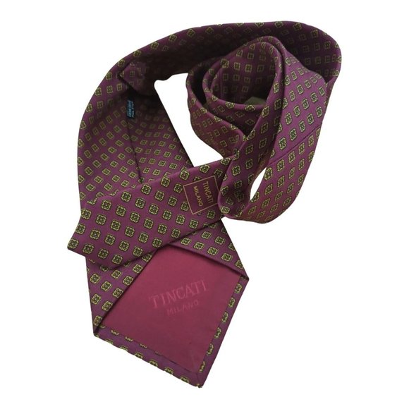 TINCATI Burgundy Art Silk Tie ITALY 57"/3.6" EC - Picture 8 of 10